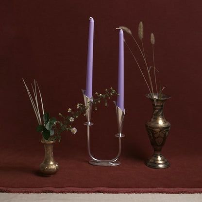 Hand-Etched Floral Brass Bud Vase