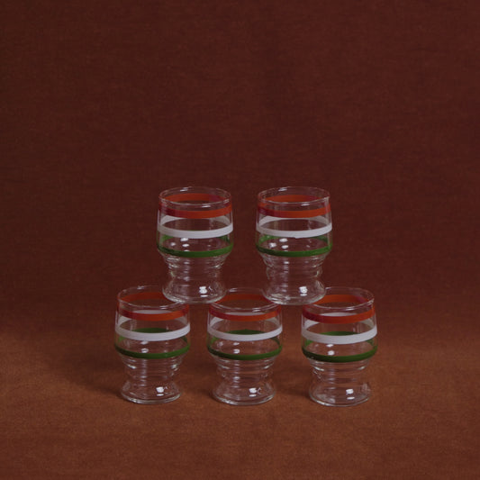 Vintage Tricolor Drinking Glasses