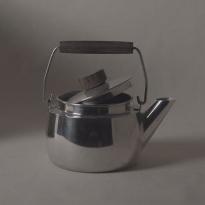 Midcentury Modern Quart Kettle with Teak Wooden Handles