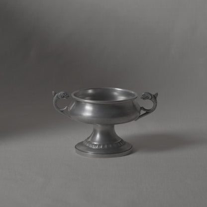 Handmade Pewter Platform Bowl with Fish Handles