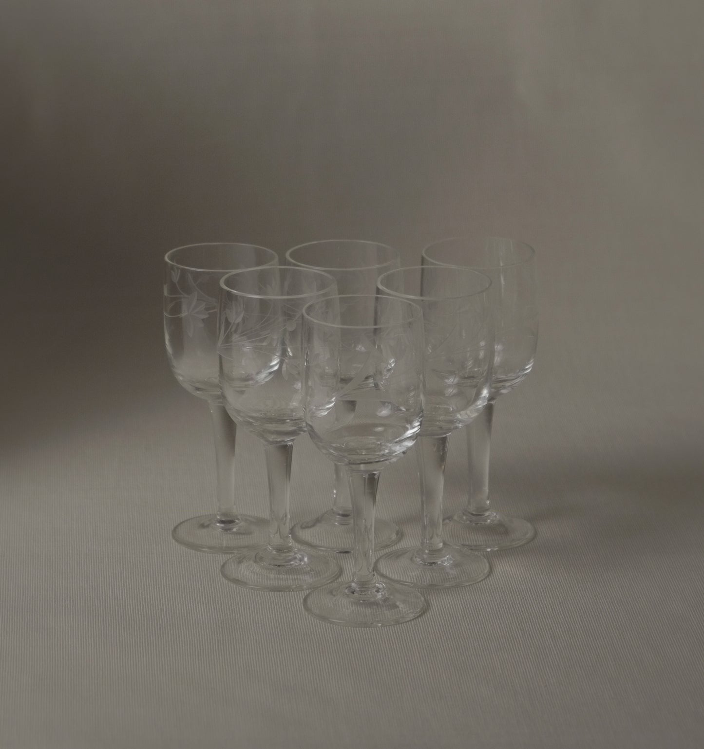 Etched-Crystal Stemmed Shot Glasses