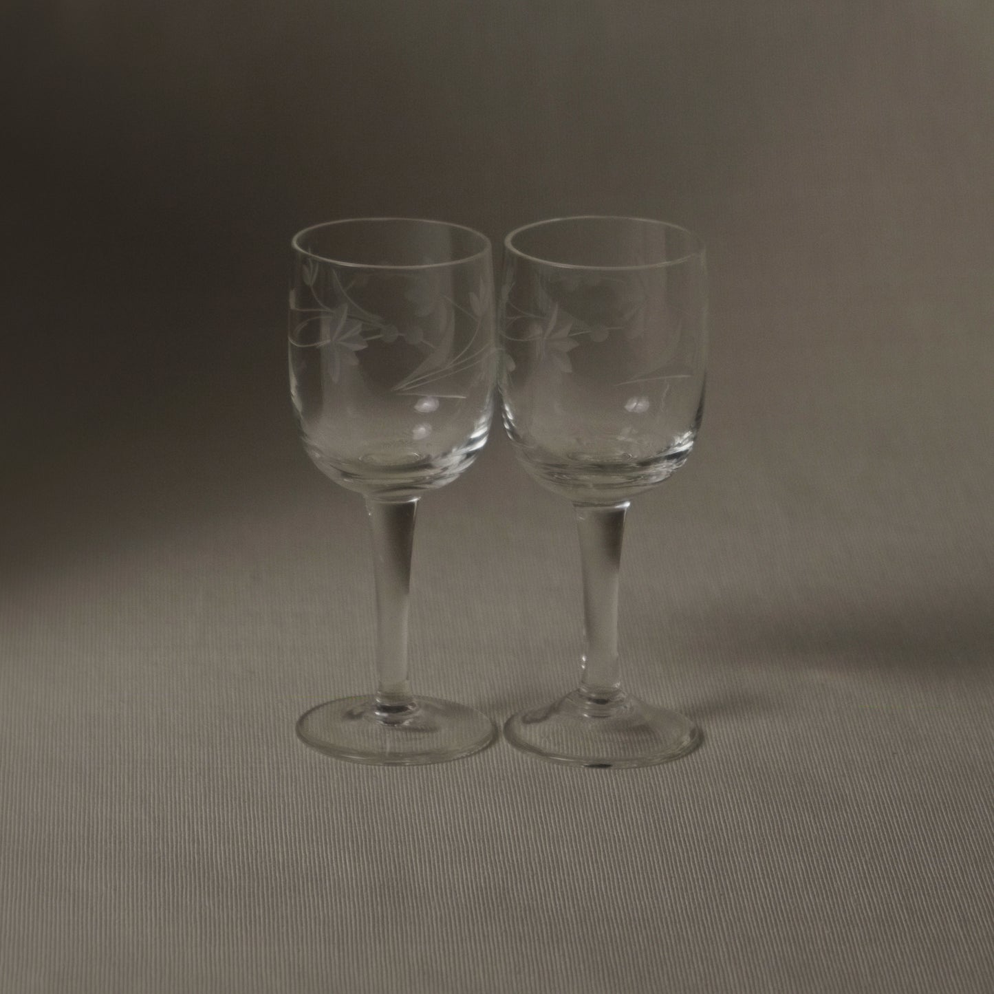 Etched-Crystal Stemmed Shot Glasses