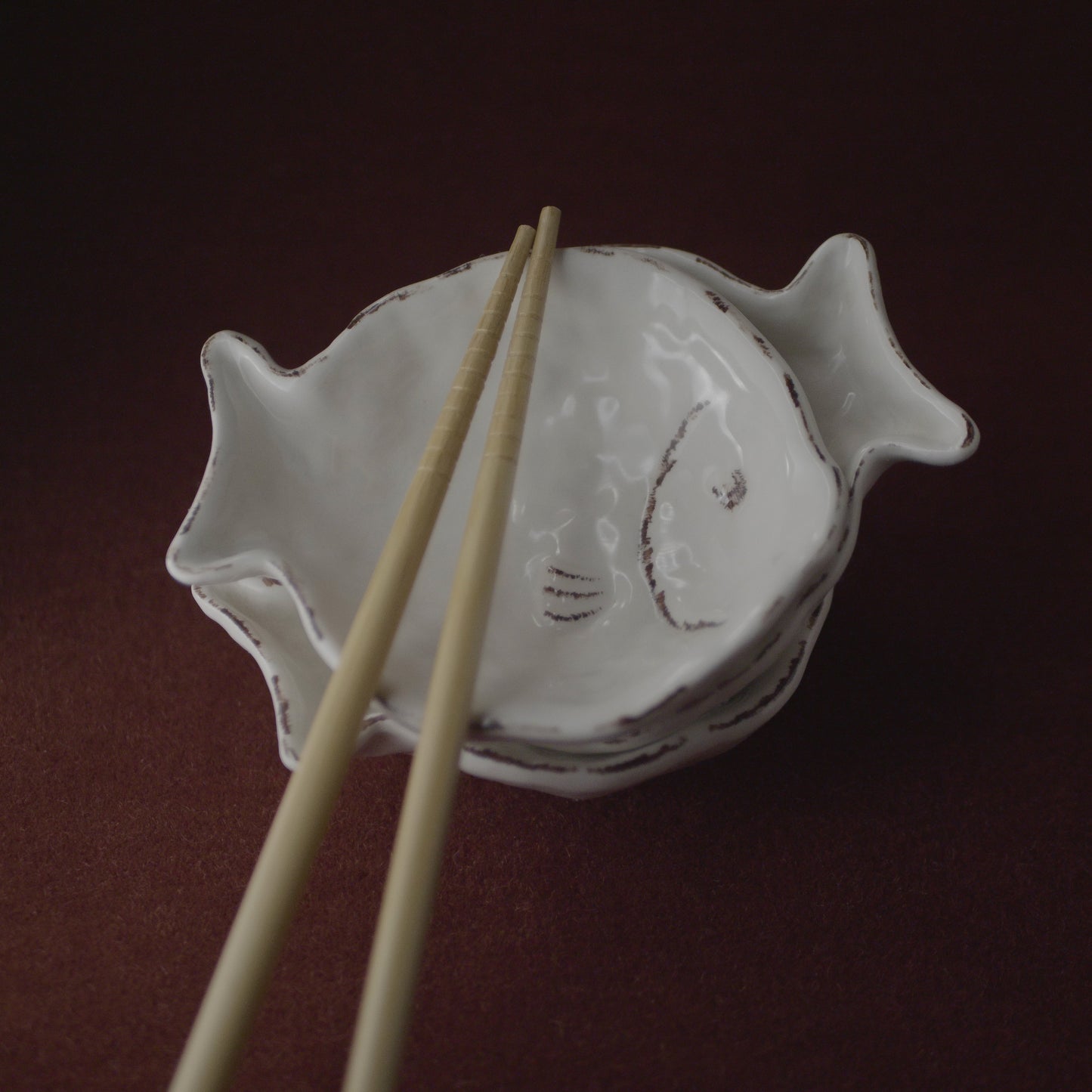 Ceramic Sauce & Trinket Fish Dish