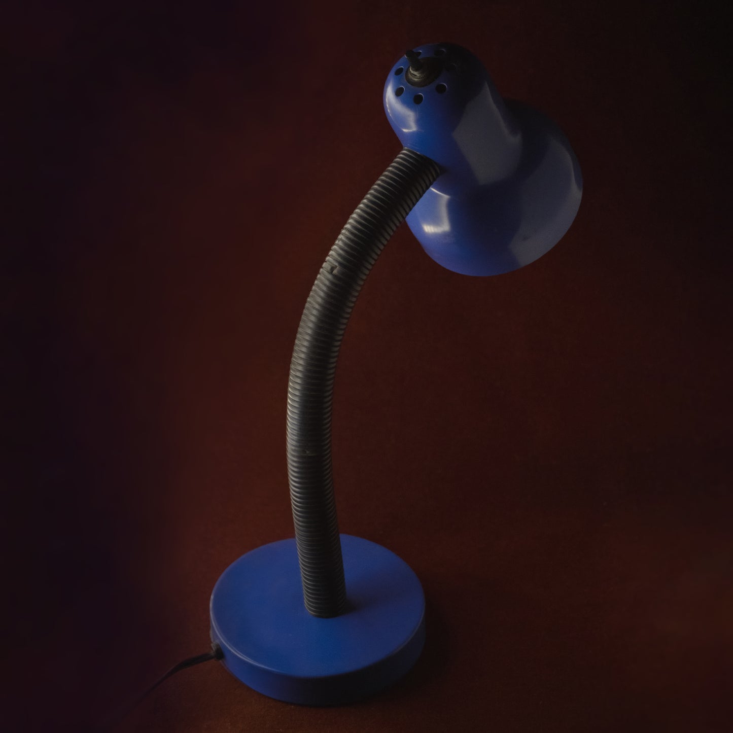 Vintage Blue Gooseneck Desk Lamp