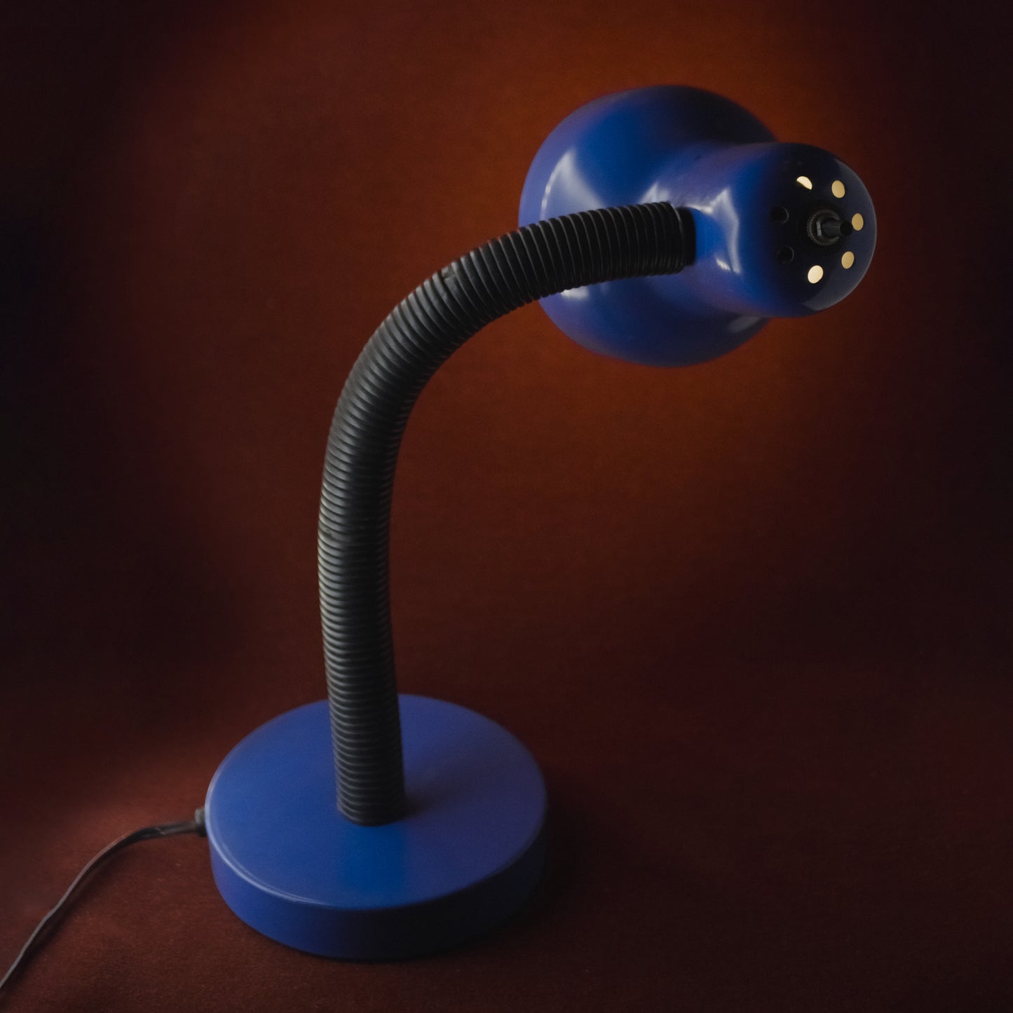 Vintage Blue Gooseneck Desk Lamp